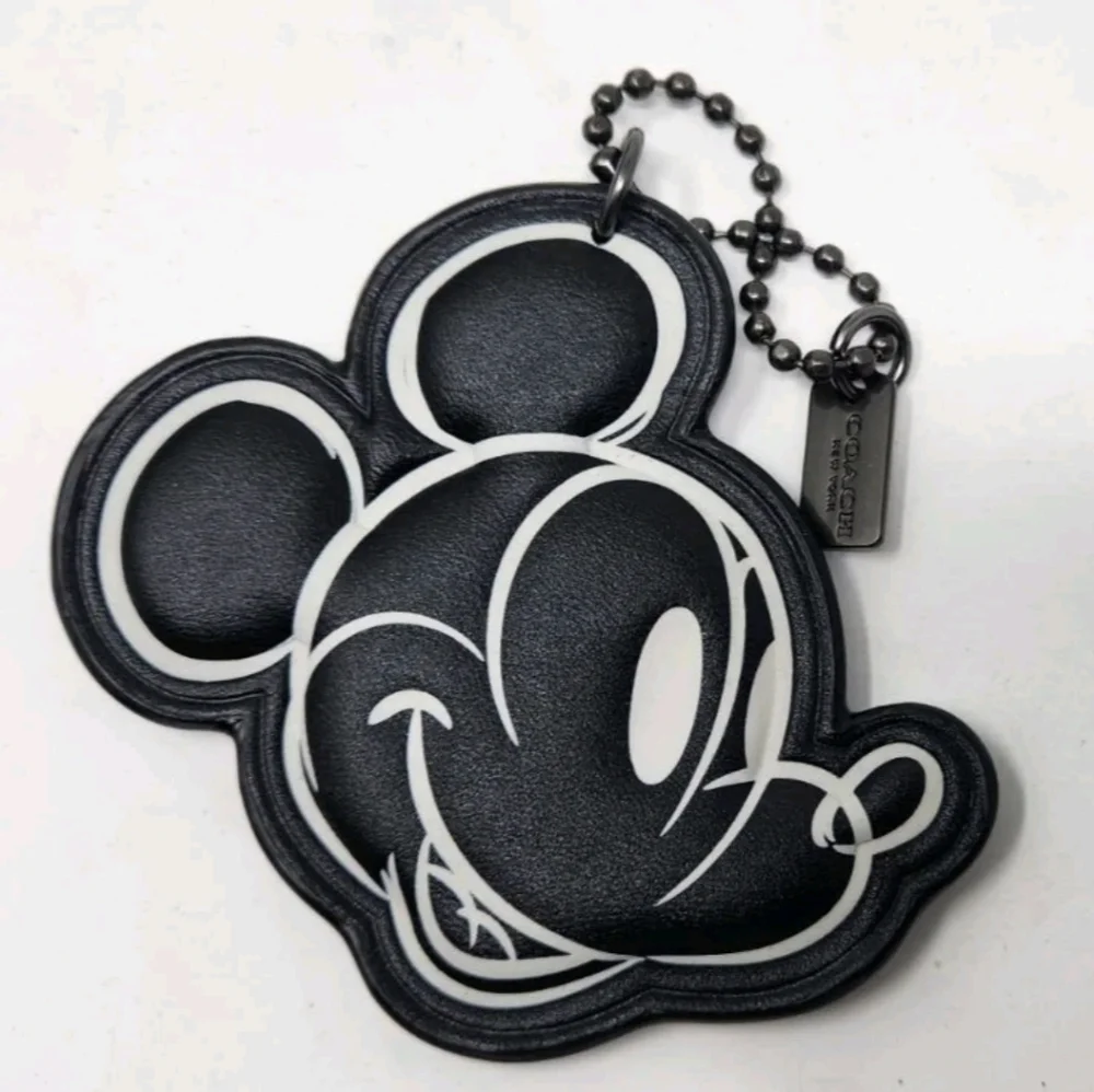 🖤▪️Coach ▪️Mickey Leather Charm Hangtag Set of 4 Limited Edition